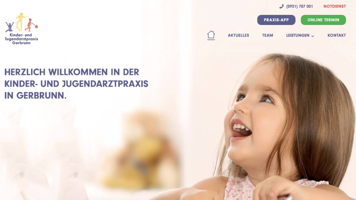 Website Kinderarztpraxis Gerbrunn